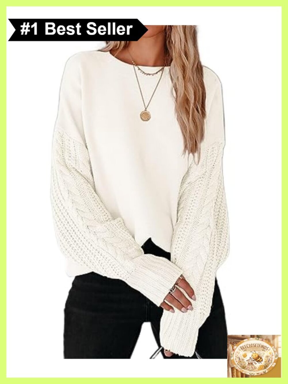 Cable Knit Oversized Pullover Sweater Drop Shoulder Tunic Top Women's